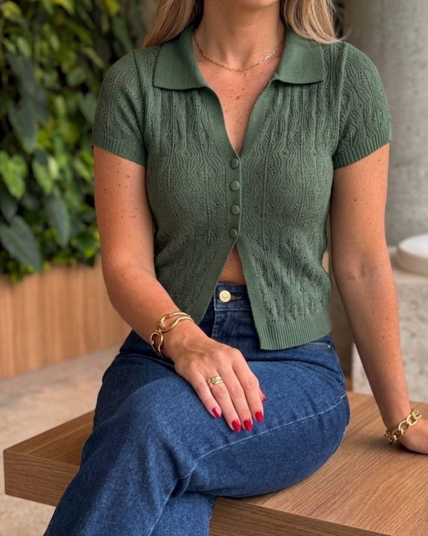 BLUSA TEJIDA POLO VERDE