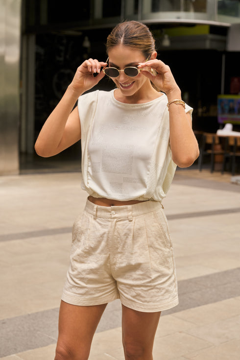 CAMISETA FIORELLA BEIGE